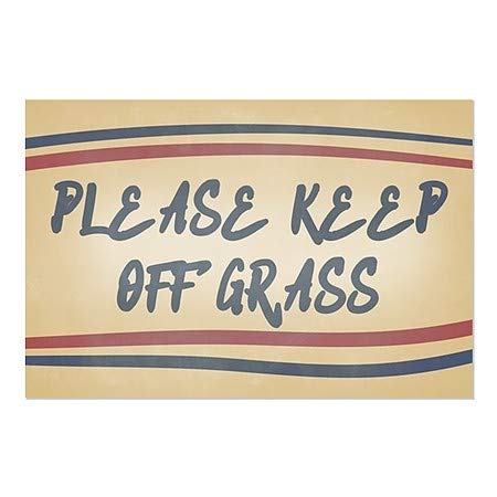 Cgsignlab | אנא שמור על דשא -פסים של נוסטלגיה נצמד חלון | 36 x24